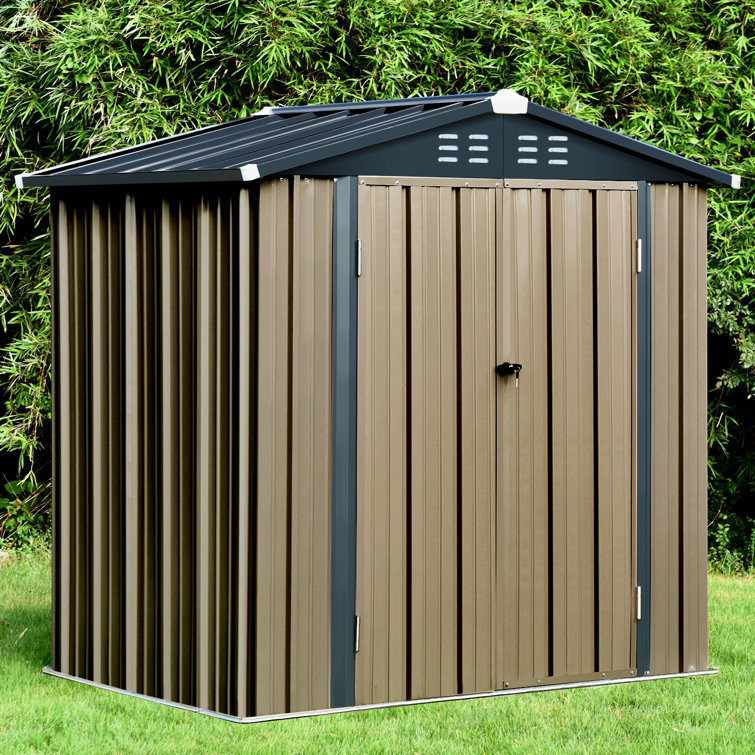 HOMBACK 6 ft. W x 4 ft. D Metal Storage Shed & Reviews Wayfair